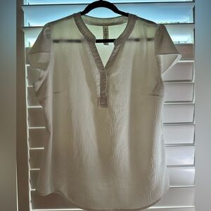 White Short Dolman Sleeve Blouse